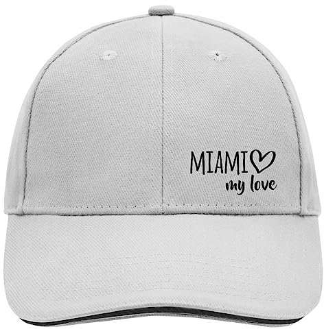 Huuraa Baseballkappe Miami My Love Präsent Baseball Cap Dark Grey/White Miami Geschenkidee