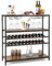 COSTWAY Wine Rack Table, 4/5-tier Freestanding Bar Cabinet with Bottles Display Shelves & Glass Holders, Industrial Storage Stand Drinks Sideboard for Kitchen Dinging Room (5 tier, 100x35x101cm)