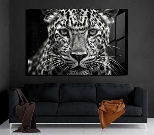Premium Wandbild aus Acrylglas oder Aluminiumverbund - KEIN LEINWANDBILD - modern Wandbilder XXL Tieraufnahmen Wanddekoration Design Wand Bild Abstrakt (Leopard 06, Acrylglas 130x90cm)