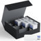 ZLCA Trading karten aufbewahrungsbox für TCG Karten, Triple MTG Card Deck Box hält 1800+ Karten, PU Leder Magnetverschluss Card Deckbox für Magic Commander Yugioh Sports Cards(Black)