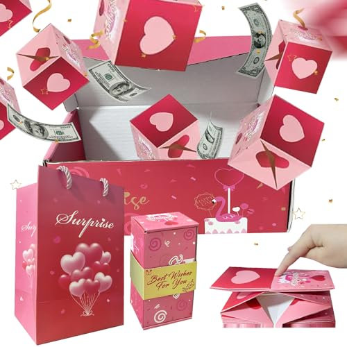 YKHSUAOU 12 Überraschungsbox-Geschenkbox,Surprise Gift Box,Box faltbare Bounce,Faltbare Bounce-Überraschungs-Geschenkbox,Surprise Box Pop Up Box,für Hochzeiten, Jubiläen, Weihnachten und mehr