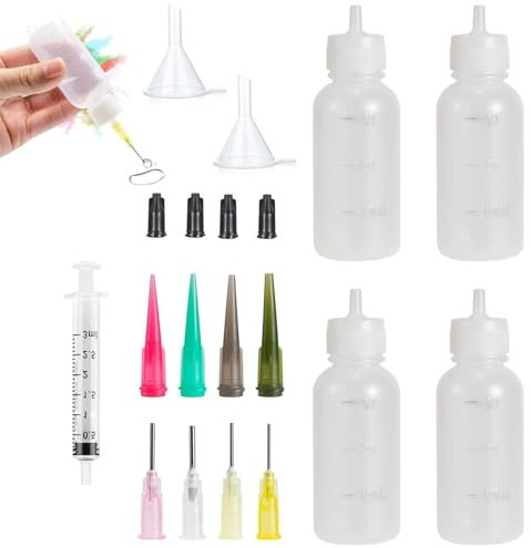 ZALHIN Ensemble Pipette Plastique - 30ml Flacon Pipette, Seringue, Bouche D'aiguille, Entonnoir, pour Encre De Tatouage, Colle, Huile, Adapté aux Tatouage, Dessin, Laboratoire (19 Pièces)