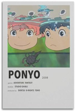Terp Ponyo Poster, Wandkunst, Poster, Geschenk für Freunde, Schlafzimmer, Wohnzimmer, Dekoration, modern, ästhetisch, ungerahmt, 30 x 45 cm