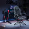 Zedelmaier Gaming Stuhl Gaming Sessel Ergonomischer Bürostuhl Gamerstuhl mit Wippfunktion gepolsterter Rückenlehne höhenverstellbar Schreibtischstuhl (Schwarz)