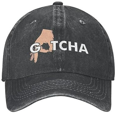 Baseballkappe Hip-Hop Sonnenhut personalisierte Baumwolle Gotcha Made You Look Baseballkappe für Männer und Frauen atmungsaktiv lustiger Fingerkreis Handspiel Papa-Mütze Streetwear