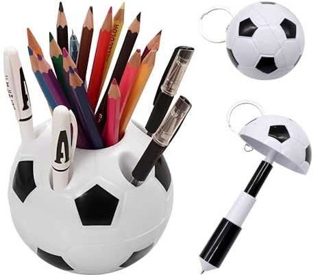 NyxSeat Porte-stylo avec ballon de football créatif multifonctionnel, porte-stylo, porte-brosse à dents, organisateur utile pour la décoration de votre maison, bureau et rangement sur le bureau