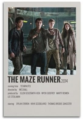Zamou Leinwand-Poster, Motiv: The Maze Runner 1, dekoratives Wohnzimmer-Poster, Schlafzimmer-Poster, 30 x 45 cm, ungerahmter Stil