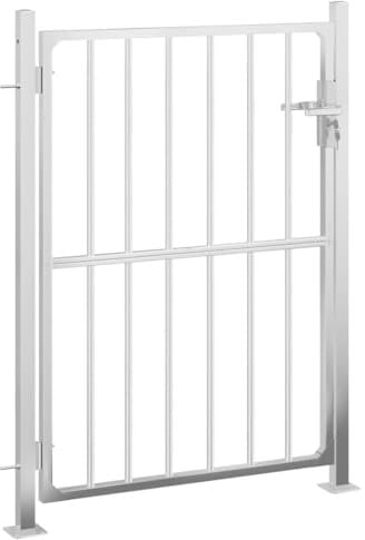 vidaXL Puerta de Jardín, Puerta de Seguridad con Cerradura, Puerta de Entrada, Puerta de Valla para Jardín Patio, Acero Inoxidable