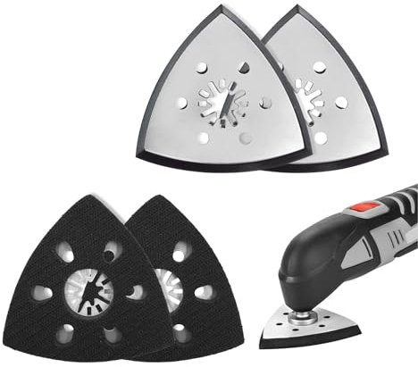 4 pièces patin ponceuse triangulaire, plateau ponceuse parkside, plateau ponceuse triangulaire, accessoire outil multifonction parkside, patin ponceuse triangulaire, patin ponceuse triangulaire (93mm)