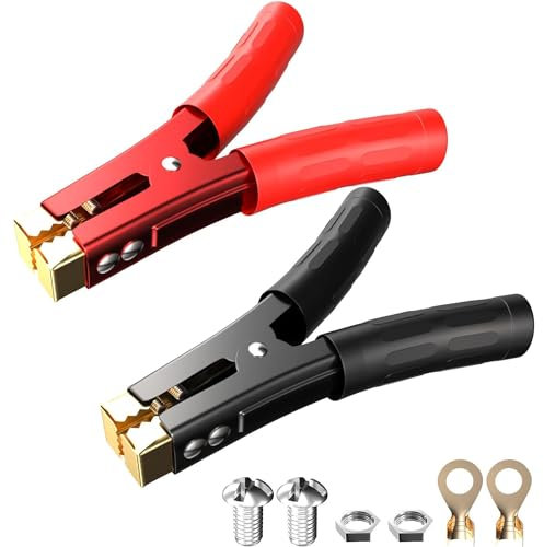 Greluma 2 pcs 1000A Serre câbles de démarrage de Batterie,Pinces Crocodiles Robustes,câbles de démarrage Pince de suralimentation,Pinces de Chargeur de Batterie de Voiture,pour Voiture,Bateau