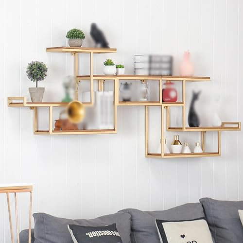 Porte-Bouteilles Muraux Industriels,Support Mural pour Bouteilles de Champagne,Range Bouteille Modulable en Bambou Naturel,Accessoire de Bar,pour la Cuisine le Restaurant la Cave à Vin et le Bar-Home(