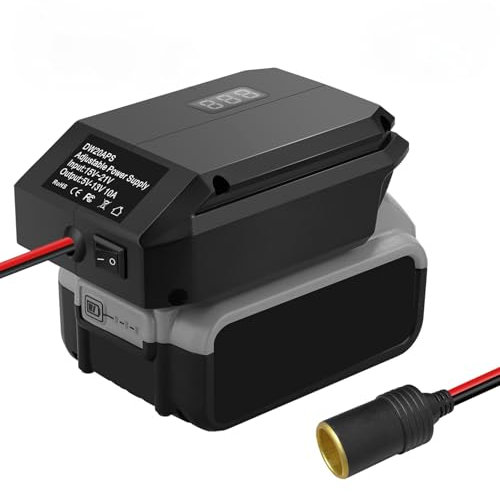 Step Down Converter for Dewalt 20V Power Wheels Battery Adapter& Cigarette Lighter Adapter,DC 12V Buck Converter Regulator, Transformer for Inflator, Car Refrigerator, and Other Car Devices