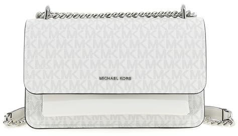 Michael Kors Women Lg Shoulder Hand Bag, Optisches Weiß/Aluminium