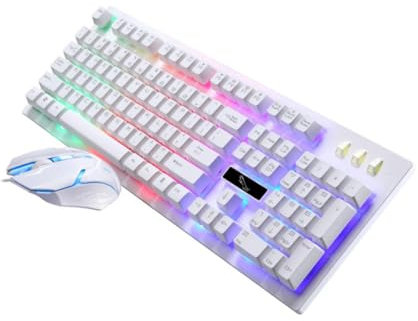 QUMIIRITY Gaming Keyboard and Mouse Set Usb Connection Mechanical Keyboard for Computer and Luminous Keys for Gaming Sessions