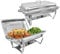 WUDLEP 2 Pack Chafing Dish Buffet Set, 9.5L Chafers for Catering with 4 Half Size Food Pans Fuel Holders 2 Lids Foldable Frames, Stainless Steel Food Warmers Set for Restaurant Catering Parties