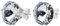 pewterhooter Women 925 Sterling Silver Crystal Stud Earrings (Diamond White)