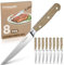 Freelander Steakmesser Set 8-teilig mit Wellenschliff und Ergonomischem Holzgriff, Scharfe Steakmesser für Schneiden von Steak und Fleisch, Ideal als Geschenk für Männer, Frauen in Geschenkbox