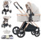 Shineey Passeggino trio, combinazione passeggino 3 in 1 passeggino cittadino con passeggino passeggino pieghevole di lusso con passeggino ad alta vista portatile con neonato passeggino
