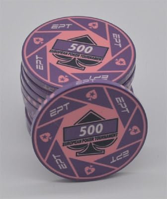 Pokerchips EPT European Poker Tour, Wert 500, Keramik, 10 Gramm, 25 Stück