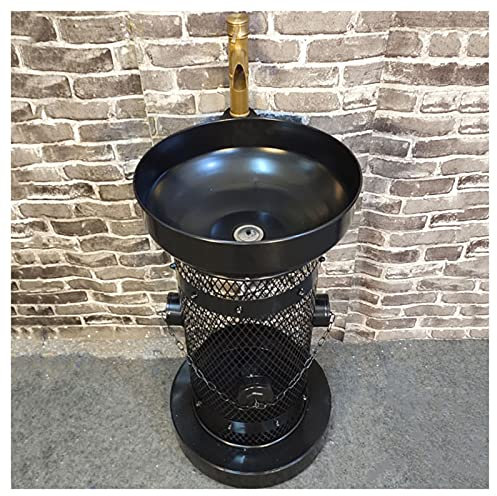 Meuble De Lavabo De Salle De Bain Rond, Meuble De Salle De Bain Sur Pied, Meuble De Salle De Bain Sous Évier, Style Industriel, Meuble De Salle De Bain Amovible En Fer ((D:black Without mirror)