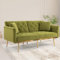 AMDXD 3-Sitzer Sofa, Weicher Samt umwandelbar 3 verstellbaren Sofa-Bett, robuste Metall Bein Schlafsofa, Klappsofa Akzent Sofa Liege für Wohnzimmer, Schlafzimmer, Olive Grün