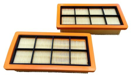 2x Premium Flachfaltenfilter kompatibel mit Kärcher AD 2 / AD 3 / AD 4 Aschesauger & Industriestaubsauger - Mit Schutzgitter - Passgenau & Robust