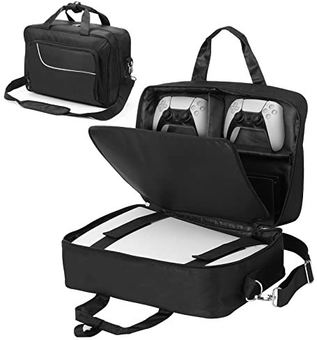 Topretty Tragetasche für PS5, Konsolen-Tragetasche kompatibel mit PS5 und Zubehör, Reisetasche für Konsole, Controller, Game Discs