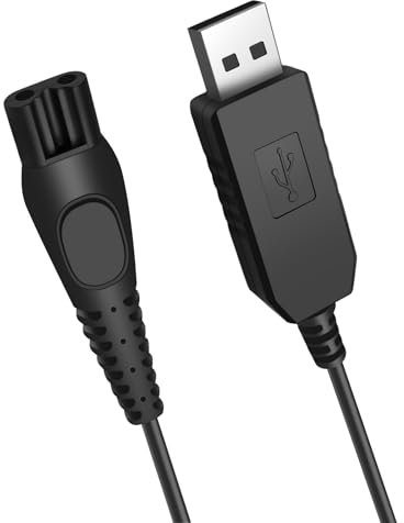 Zoye 15V for Philips Shaver Charger HQ8505 Cable for Philips Norelco Series 3000,5000,7000,One Blade QP6651 QP6510 QP6520 BT5502 QP6650 QP6620 Beard Trimmer,Electric Razor USB Charging Cord (%Black)