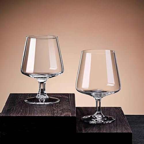 RYHMHA Brandy Snifter Glasses Set of 2, 15oz Crystal Cognac Glasses, Liqueur Glasses Pair, Good for Whiskey Cocktail Beer and Drink in Home Party Birthdays Wedding