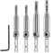 4PCS Self Centering Drill Bit Set, HSS Hinge Drill Bits set, Center Drills Bit with 1/4 Hex Shank for Woodworking Door Cabinet Window Drawer Hinge Installation (5/64 7/64 9/64 11/64)