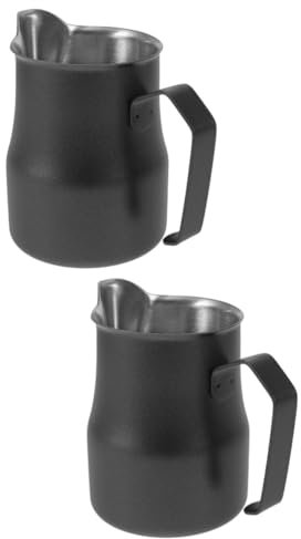 Tofficu 2 Pezzi Latte Acciaio Inossidabile con Beccuccio per Latte Macchine da Espresso