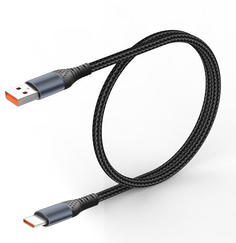 JSADZKJ 66W Ricarica veloce da USB A a USB C Cavo di ricarica in nylon intrecciato di tipo C Supporto sincronizzazione trasferimento dati Cavo da USB a C per telefono 16/15,tablet,laptop-50cm