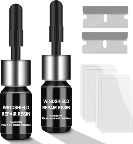 SuWeei Windscreen Repair kit, Windshield Chip Repair Kit, DIY Glass Cracked Repair Kits, Long-Lasting Automotive Glass Nano Repair Fluid, All Crack Types (2 Pack)