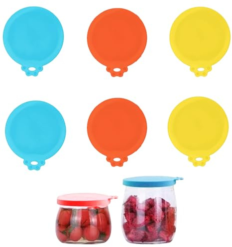 SSKHE 6PCS Gü PotsSilicone Sealing Lids,Compatible Reusuable Gu Jar Lids,Airtight Seal Lid,Jars reusable lids for Glass jar Containers