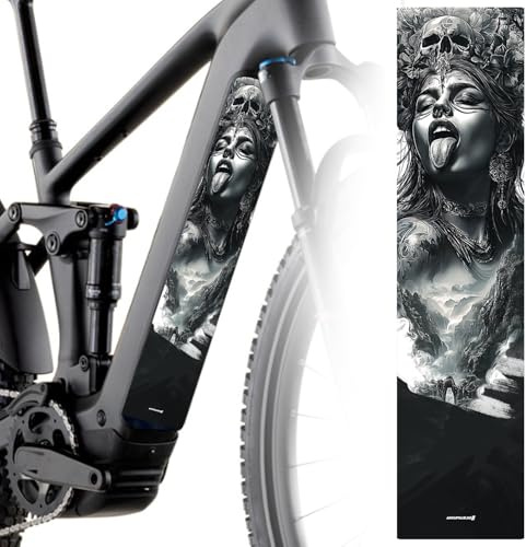 Sons of Battery Skullgirl E-Bike Akkufolie zum Zuschneiden – Schutzfolie für Akkuabdeckung und Unterrohr, Schwarz, 48 × 12 cm