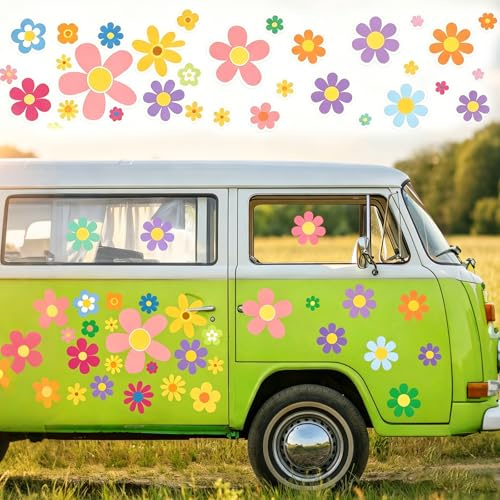 xolear 88 PCS Blume Auto Aufkleber, Autoaufkleber Blumen Wasserdicht | DIY Aufkleber Auto, Wandaufkleber Fensteraufkleber, Mülltonnenaufkleber für Fenster Autokarosserien Wände Laptops und Koffer
