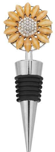 TOYANDONA Decorative Wine Stopper with Delicate Diamond Studded Design, Reusable Zinc Alloy Bottle Stopper Fits Most Bottles for Vodka and Brandy, for Parties and Other Settings