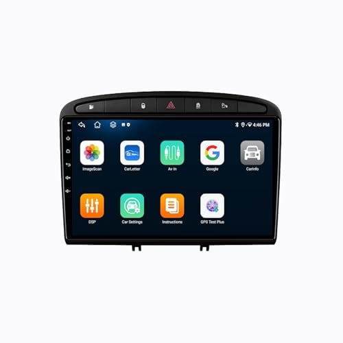 Radio para Automóvil con GPS para for Peugeot 308 308SW Peugeot 408 Android 15 9 Pulgadas Portátil de Pantalla de Coche Lien Miroir para, 8 Core 4G+64G