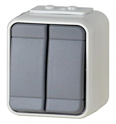 Schneider Electric 441509 Serienschalter 10A AquaTop Steckklemme licht/basaltgrau, Grau