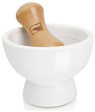 Tomorrow's Kitchen 4630160 Mortier avec pilon en Céramique Blanc 25,4 x 13,6 x 20,8 cm