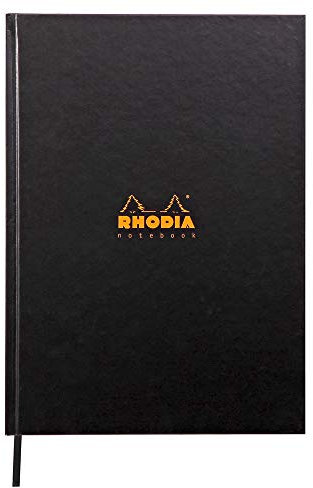 Rhodia 19056C Rhodiactive Notizbuch (DIN A4, liniert mit Rand, Kladde, Kalender, 90 g, 21 x 29.7 cm, 80 Blatt) 1 Stück schwarz