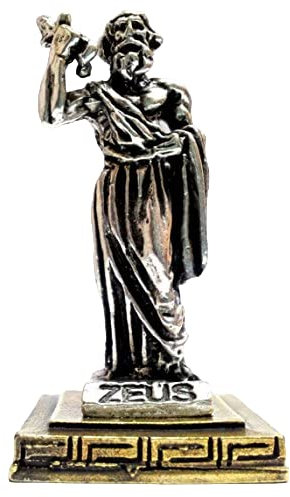 Antike griechische Zamak Miniatur Statue of Zeus (Silber)