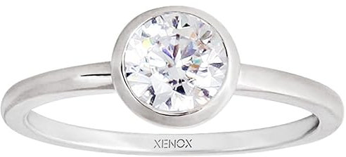 XENOX XS7280 Damen Ring Silver Circle Sterling-Silber 925 Silber weiß Zirkonia 17,2 mm Größe 54