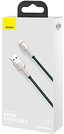 Baseus Lightning Cafule Series Metal Data Cable 2.4A 1m Green (CALJK-