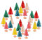 KUUQA 24 Stücke Multicolor Mini Schnee Matt Bäume Sisal Bäume Mini Weihnachtsbäume Flasche Pinsel Bäume Kiefern Winter Schnee Ornamente Tabletop Bäume für Weihnachtsdekor Diorama Modelle (6 Farben)