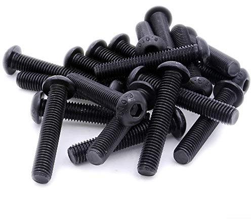 Lot de 20 vis à tête hexagonale M8 (8 mm x 20 mm) – Acier noir