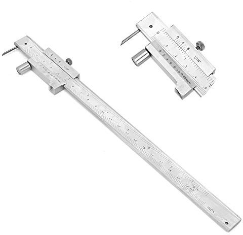 Pie de Rey Calibrador a Vernier, 0-200 mm Regla de Calibre Portátil de Acero Inoxidable, Regla de Calibre de Trazador para Operación en Exteriores