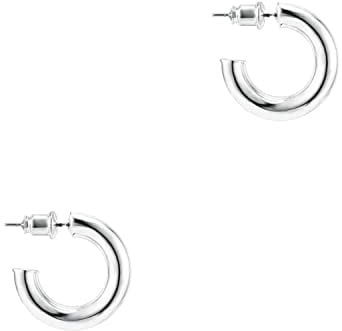 PAVOI 14K Gold Lightweight Chunky Open Hoop | Golden Hoop Earrings for Women, Metal