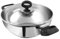 Vinod Base a induzione in acciaio inox Deluxe Kadai Wok - Diametro 22 cm |Capacità: 2,4 litri con coperchio in vetro