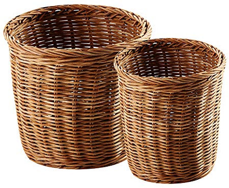 HQBL Un Paquet de 2 Panier de Jardinière Fait Main en Rotin ，Affichage de Stockage Polyvalent pour Office Liveing Room Jardin Intérieur Extérieur ，Conteneurs de Plantes,Cache-Pot